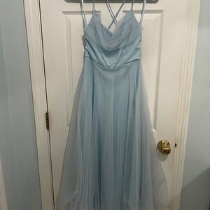 Light blue midi flowy dress